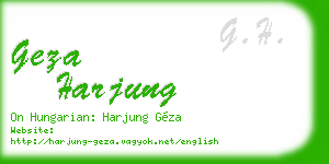 geza harjung business card